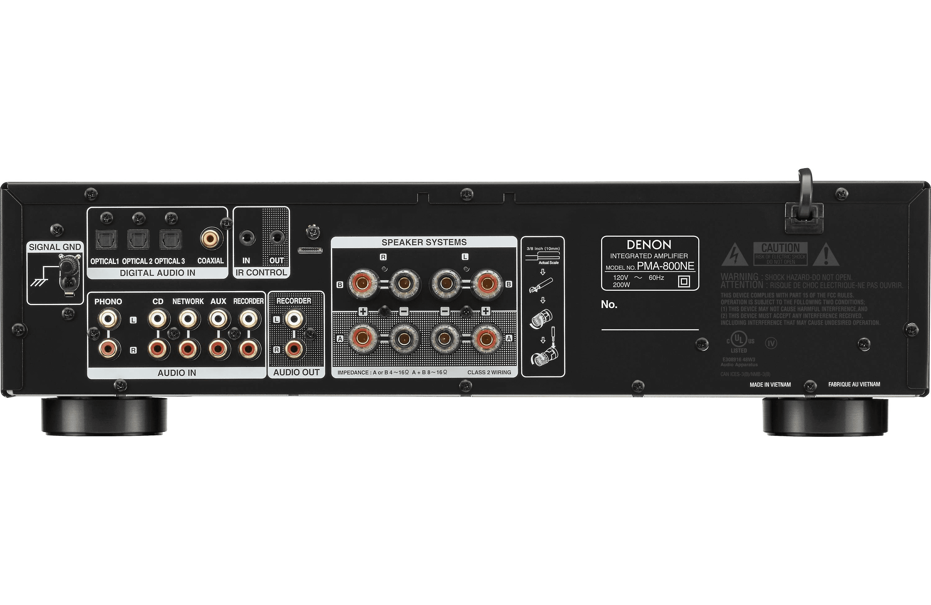 Denon PMA-800NE Amplificador Estéreo Integrado | Hasta 85 W x 2 canales |  Preamplificador de teléfono integrado | Modo analógico | Potencia avanzada