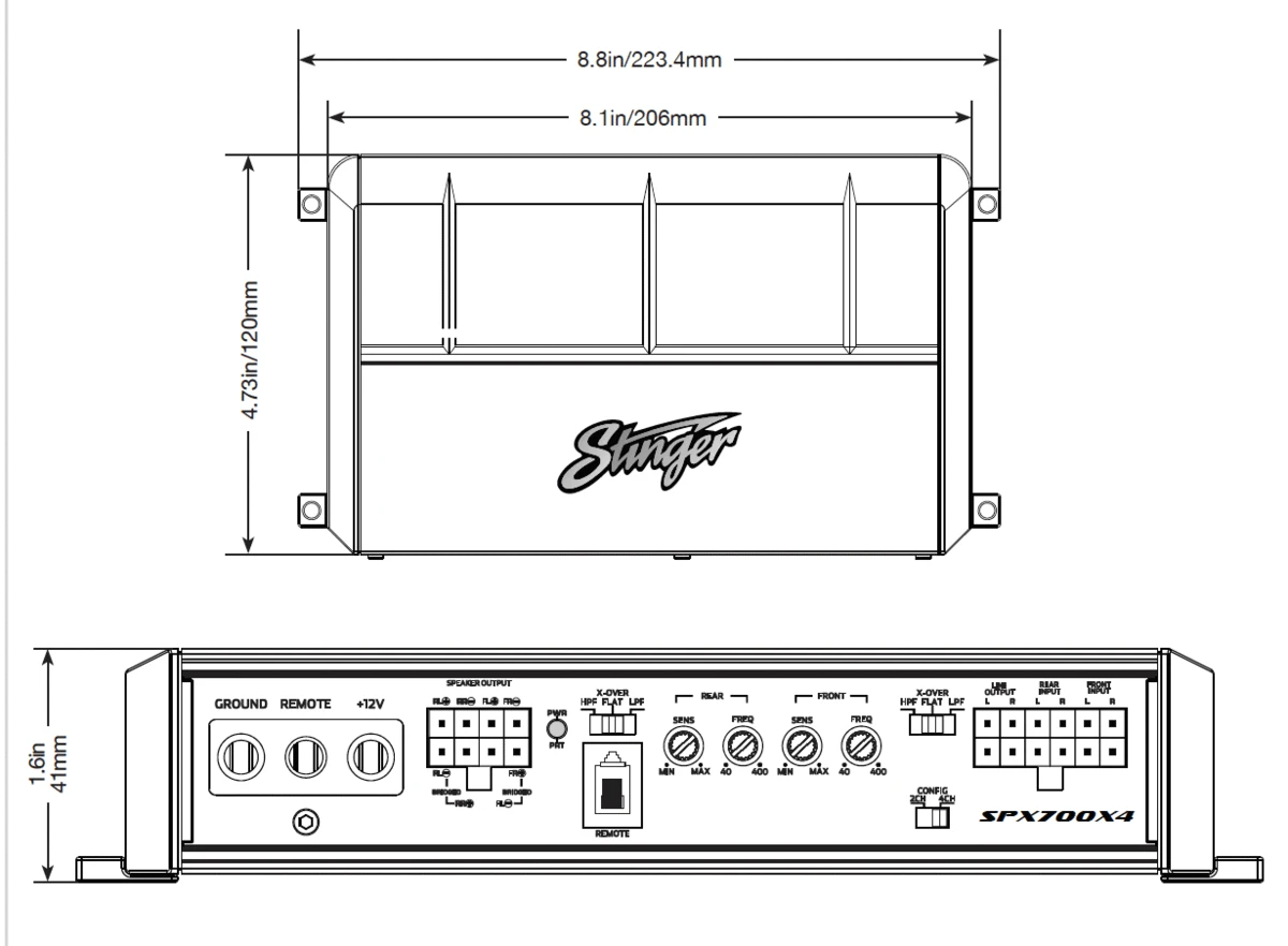 Stinger SPX350X2 350 Watt 2 Channel Powersports Amplifier